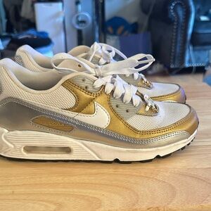 Nike Air Max Women's Sneakers Gold and Silver